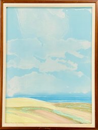 Meg Ingraham Monoprint Horizon Blue Landscape 1987 Limited 5/8