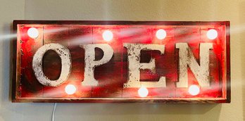 Vintage Open Sign With Lights