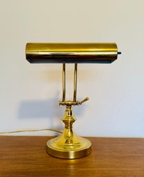 Vintage Brass Bankers Adjustable Lamp