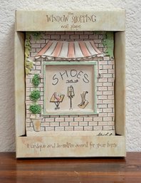 New View The Window Shopping Shoes Wall Plaque