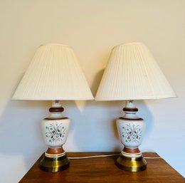 Pair Of Vintage Painted Lamps