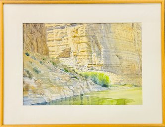 Merril Mahaffey 'Canyon And River' Watercolor On Paper