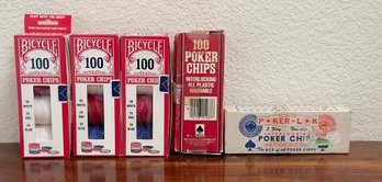 Lot Of 5 Packages Of Poker Chips