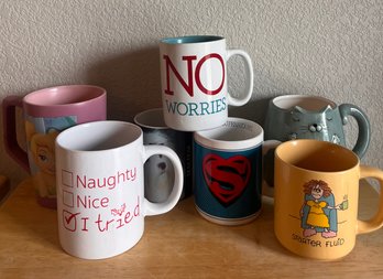 Start Your Morning The Fun Way! Lot Of Various Coffee Mugs With Cute And Funny Sayings