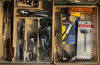 Get Your Kitchen Started Right! Large Lot Of Silverware, Thermometers, And Kitchen Accessories!