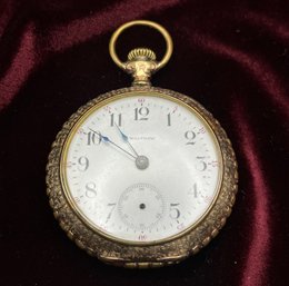 Waltham Watch Co. Model 1883/No.825 Pocket Watch With Keystone 14K 20 Year Guaranteed  Watch Case