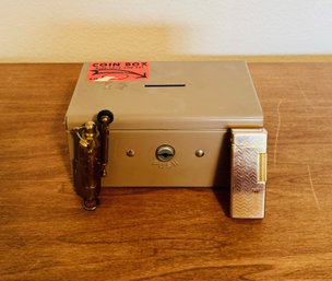 Key Lock Box With 2 Vintage Lighters