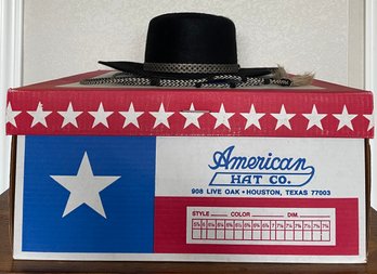 American Hat Co. Flat Top/brim Hat W/ Silk Lining Size: 7.125