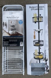 Get Organized! Better Homes And Gardens Shower Caddy And Mainstays Four-tier Cart - NIB