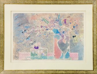 'Lace And Leaves' Monotype Signed Dap Woods- 1987