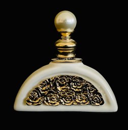 White With Gold Tone Accents Bottle