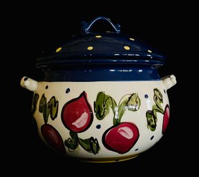 Hand-painted Tureen- Bean Pot Signed