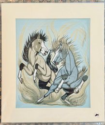 1/2 Frank Vigil Native American Horses Silk Screen Print