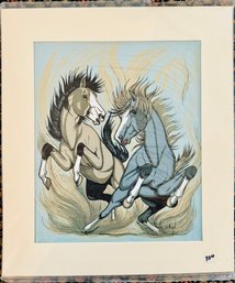 2/2 Frank Vigil Native American Horses Silk Screen Print