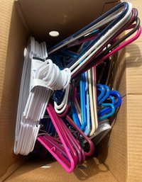 Large Box Of Plastic Hangers In An Array Of Exciting Colors!