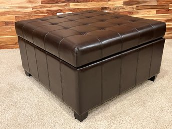 Large Faux Leather Ottoman With Storage