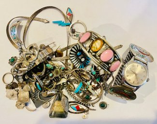 Large Lot Of SCRAP Sterling Silver- READ