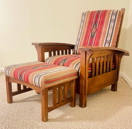 Vintage Sam Moore Mission Style Southwestern Chair And Ottoman