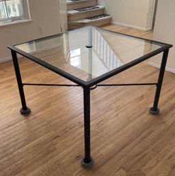 Hampton Bay Umbrella/Patio Table With Glass Surface