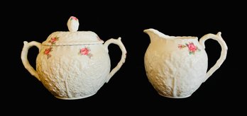 Spode's  Bridal Rose Creamer And Sugar