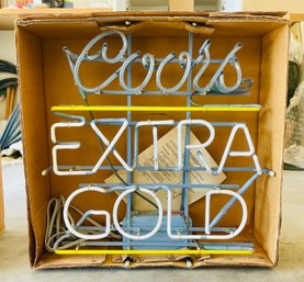 New Old Stock Coors Extra Gold Neon Sign
