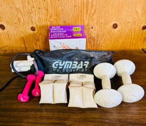 Exercise Lot With Gimbal, Ankle Weights, Pilates Door Knob, And More!