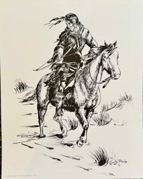 Rusty Phelps Native American Sketch Style Print