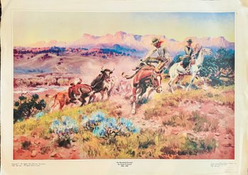 Charles M. Russell 'The Musselshell Roundup' Poster Print