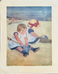 Mary Cassatt 'Children On The Beach' Poster Print Of Painting On Canvas