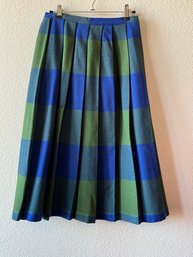 1960s Wool Plaid Midi Skirt