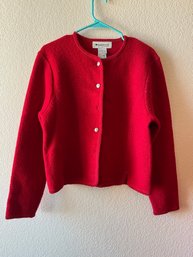 Vintage Red Appleseeds Button Up Cardigan