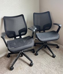 Pair Of Mesh Back Office Chairs (1 Of 2)