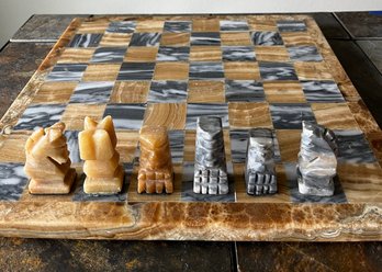 Carved Stone Chess Set