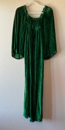 Vintage Emerald Green Velvet Maxi Dress