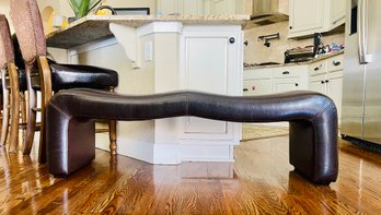 Leather Curved Bench