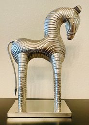 Metallic Zebra Sculpture