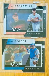 1997 Zenith MLB Baseball 8x10 Cards Of Cal Ripken JR And Mike Piazza