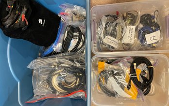Bins Full Of USB, HDMI, And Coax Cables