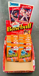 1990 Donruss Baseball Puzzle And Cards Box 12 Wax Sealed Packs