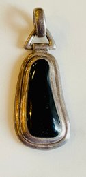 Sterling Silver And Onyx Pendant