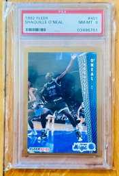 1992 Fleer NBA Basketball Orlando Magic Shaquille ONeal PSA 8