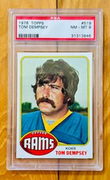 1976 Topps NFL Football Tom Dempsey Graded Card PSA 8