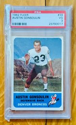 1962 Fleer Austin Gonsoulin NFL Football Graded Card PSA 3