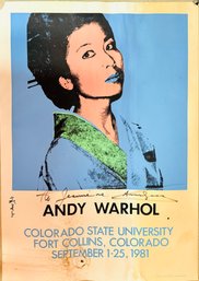 Signed Vintage 1981 Andy Warhol Kimiko Powers Pop Art Exhibition Poster