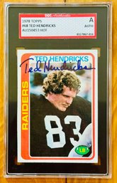 1978 Ted Hendricks Raiders NFL Football Autographed Card Authenticated By SGC