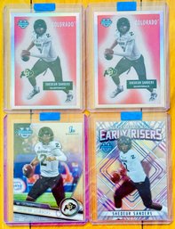 Lot Of 4 Colorado Buffaloes CU Buffs Shadeur Sanders QB Bowman Chrome Cards