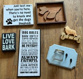 Assortment Of Dog Themed Wooden Decor