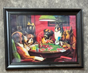 Lenticular Frame Of Dogs Playing Poker & Pool