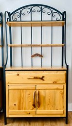 Wrought Iron & Wood Rustic Bakers Rack 1 Of 2