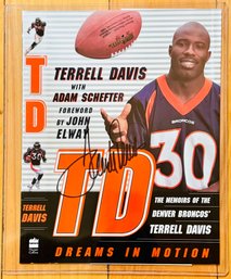 Terrell Davis NFL Football Denver Broncos Signed Book Cover